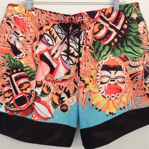 NWT Dsquared2 Tiki Swim Trunks Sz XXL Hard 2 Find - Picture 1 of 6